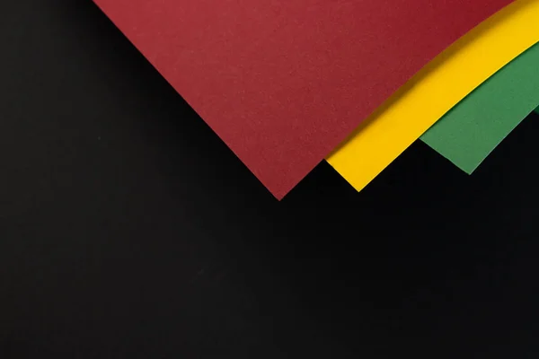 Febbraio Black History Month Astratto Carta Geometrica Nero Rosso Giallo — Foto Stock