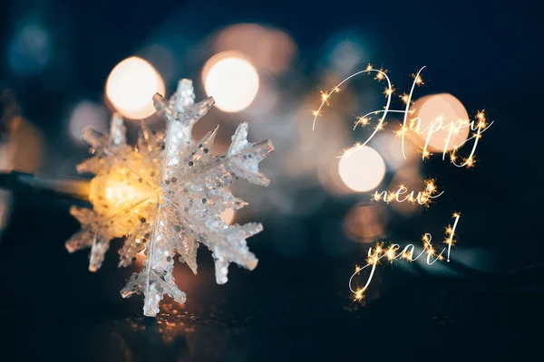 Fundo Férias Com Flocos Neve Brilho Férias Festivas Resumo — Fotografia de Stock