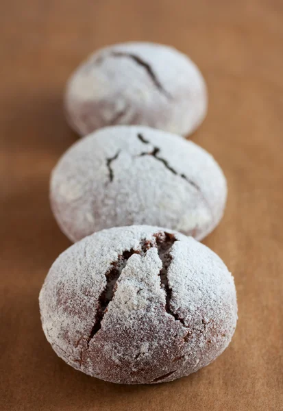Brownie krinkle cookies. Chocolate dessert — Stock Photo, Image