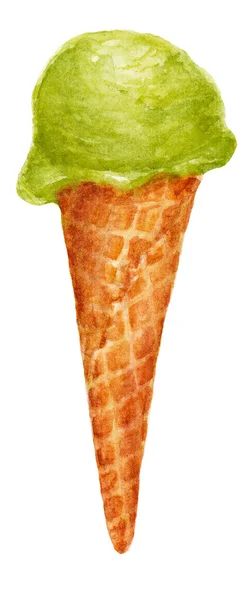 아이스크림입니다. 수채화 그림 — 스톡 사진