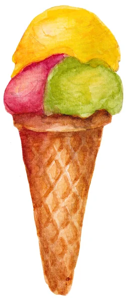 Helado. Ilustración en acuarela — Foto de Stock