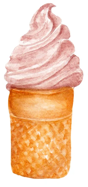 Crème glacée. Illustration aquarelle — Photo