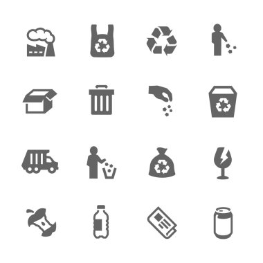 Simple Garbage Icons clipart