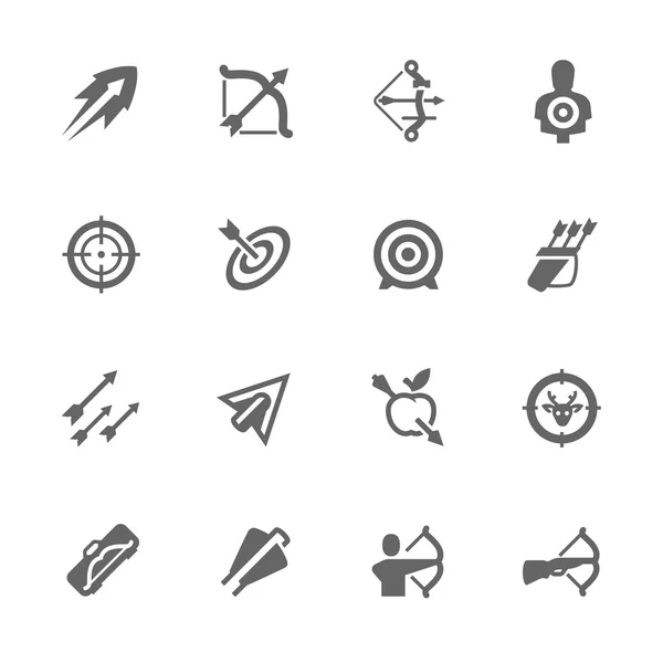 Enkla bågar och pilar ikoner — Stock vektor