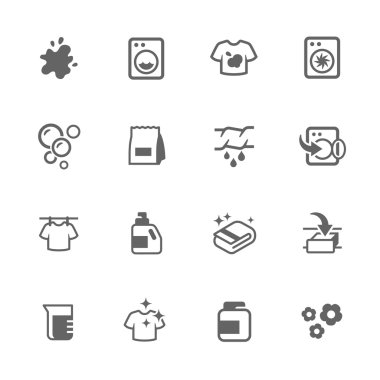 Simple Laundry Icons clipart