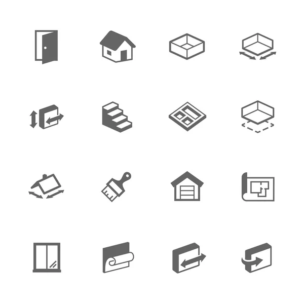 Simple Building House Icons — Stock Vector