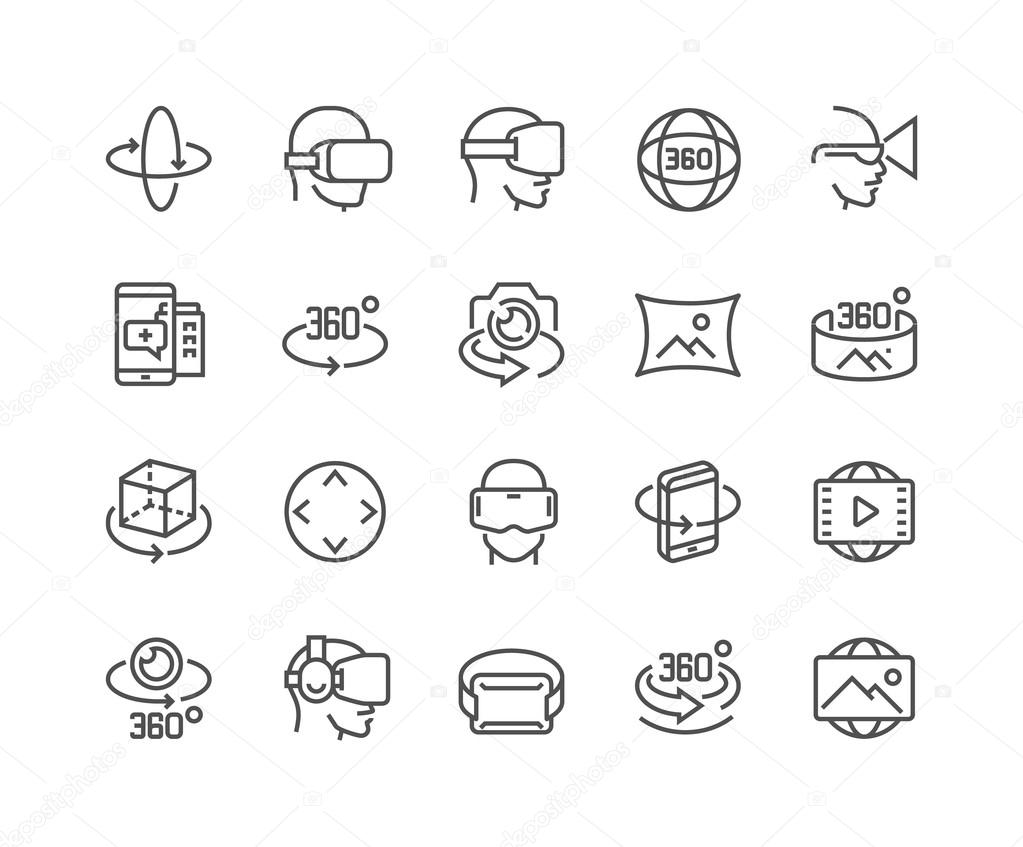 Линия 360 Degree Icons Векторное Изображение ©davooda 112795112
