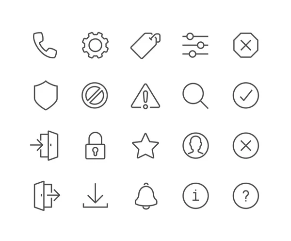 Iconos de interfaz de línea — Archivo Imágenes Vectoriales