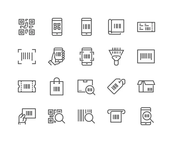 Icônes de code QR de ligne — Image vectorielle