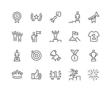 Line Winning Icons clipart