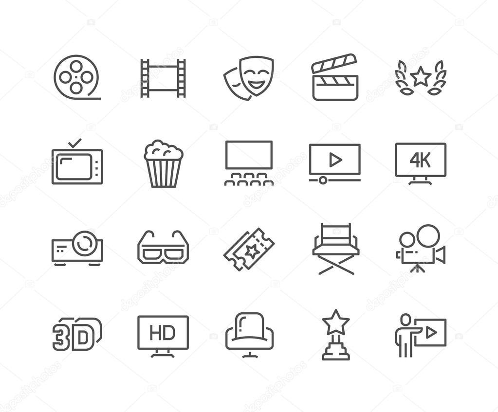 Line Cinema Icons