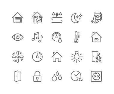 Line Smart House Icons clipart