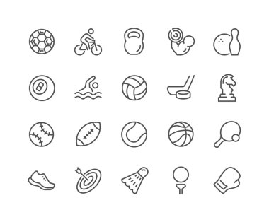 Line Sport Equipment Icons clipart