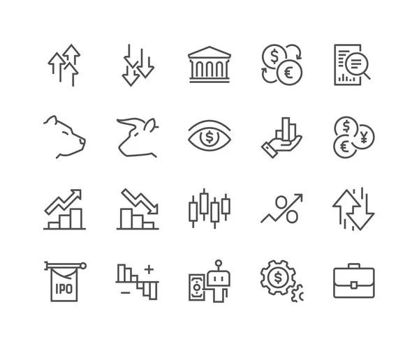 Line Stock Market Icons — Stock Vector