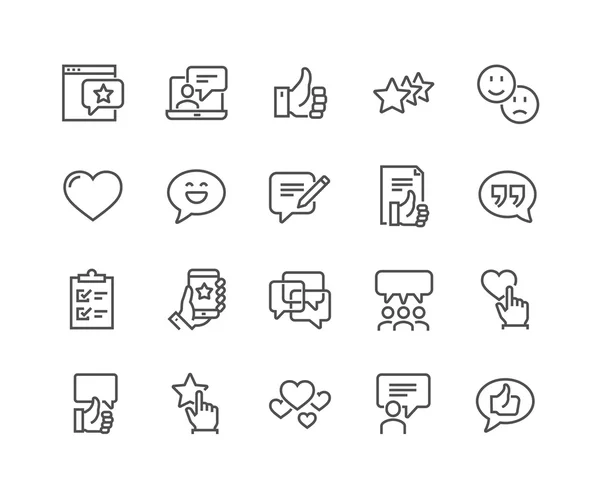 Línea Testimonios Iconos — Archivo Imágenes Vectoriales