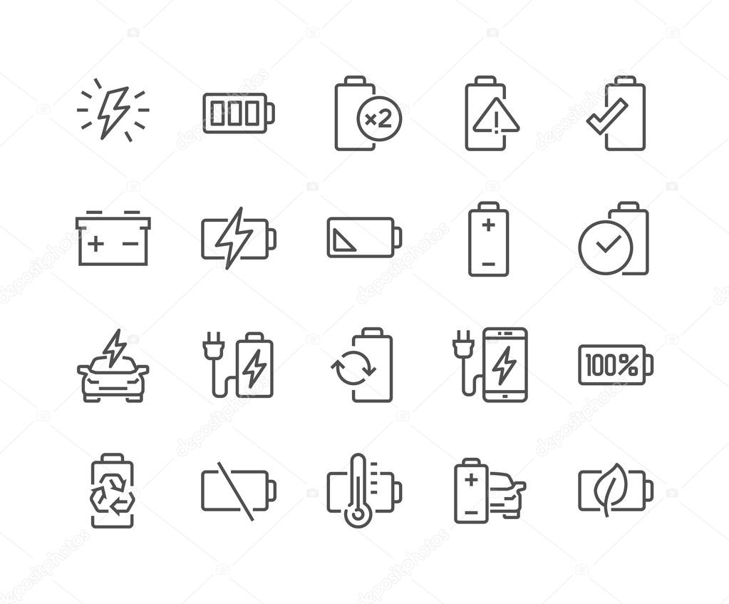 Line Battery Icons