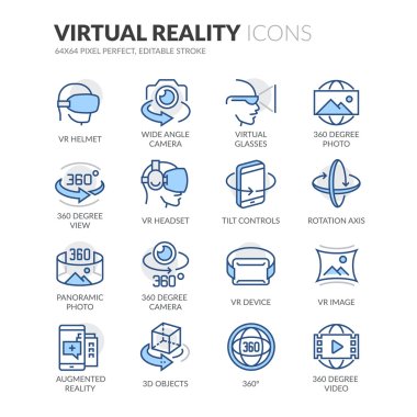 Line Virtual Reality Icons