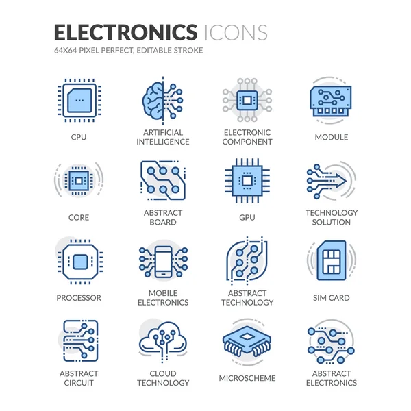 Line Electronics Icons — Stock Vector