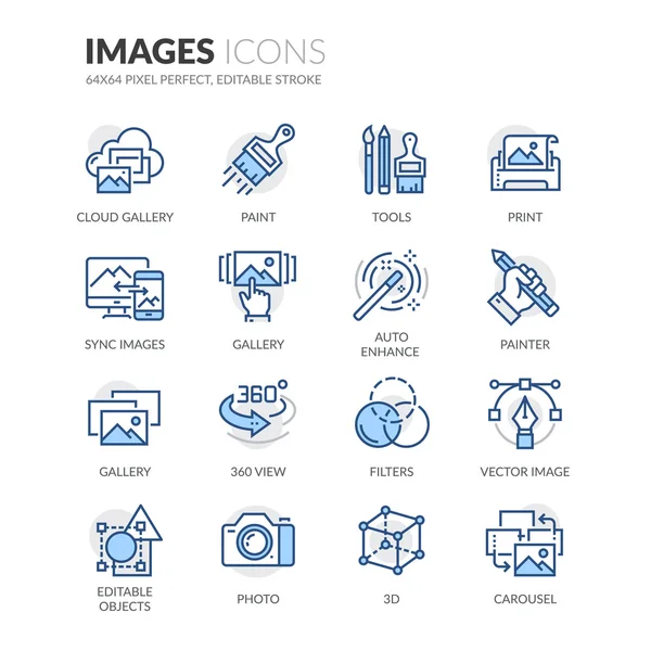 Lijn beelden Icons — Stockvector