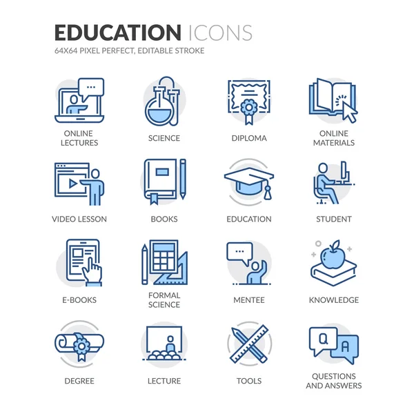 Line Education Icons Vector Graphics
