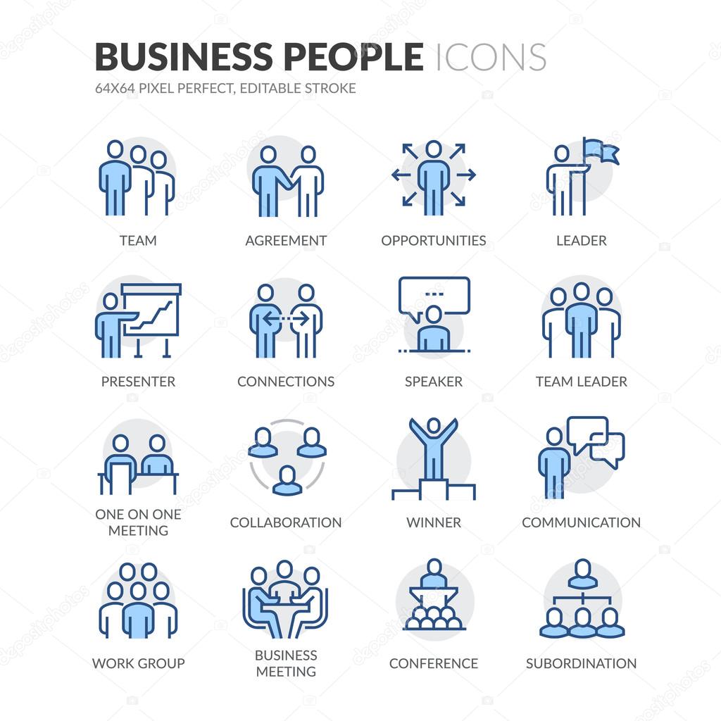 Line Business People Icons