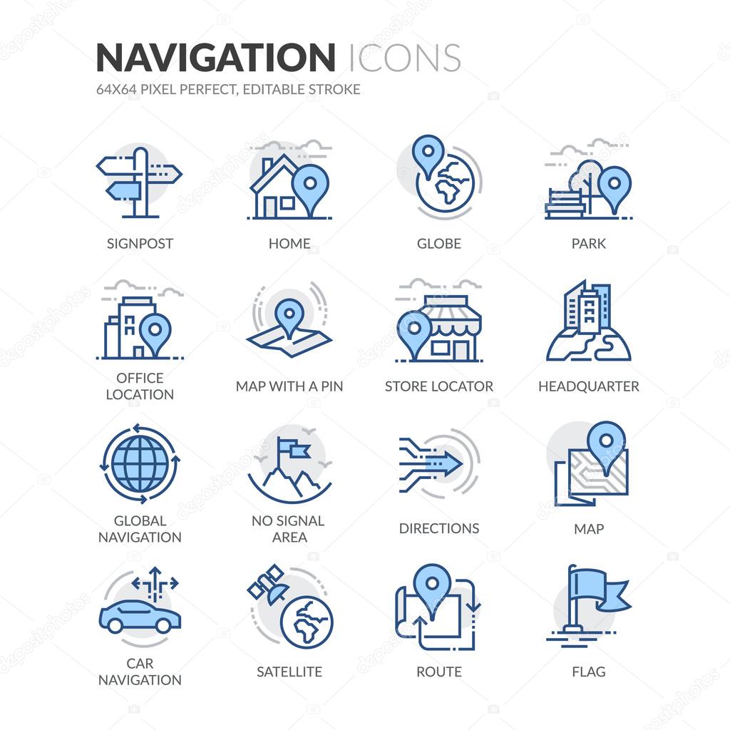 Line Navigation Icons