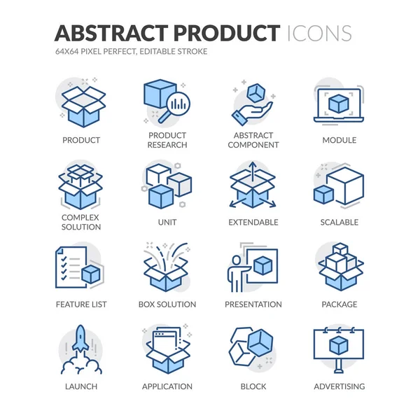 Línea Resumen de los iconos de color del producto — Vector de stock