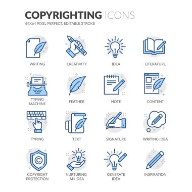 Line Copyrighting Icons clipart