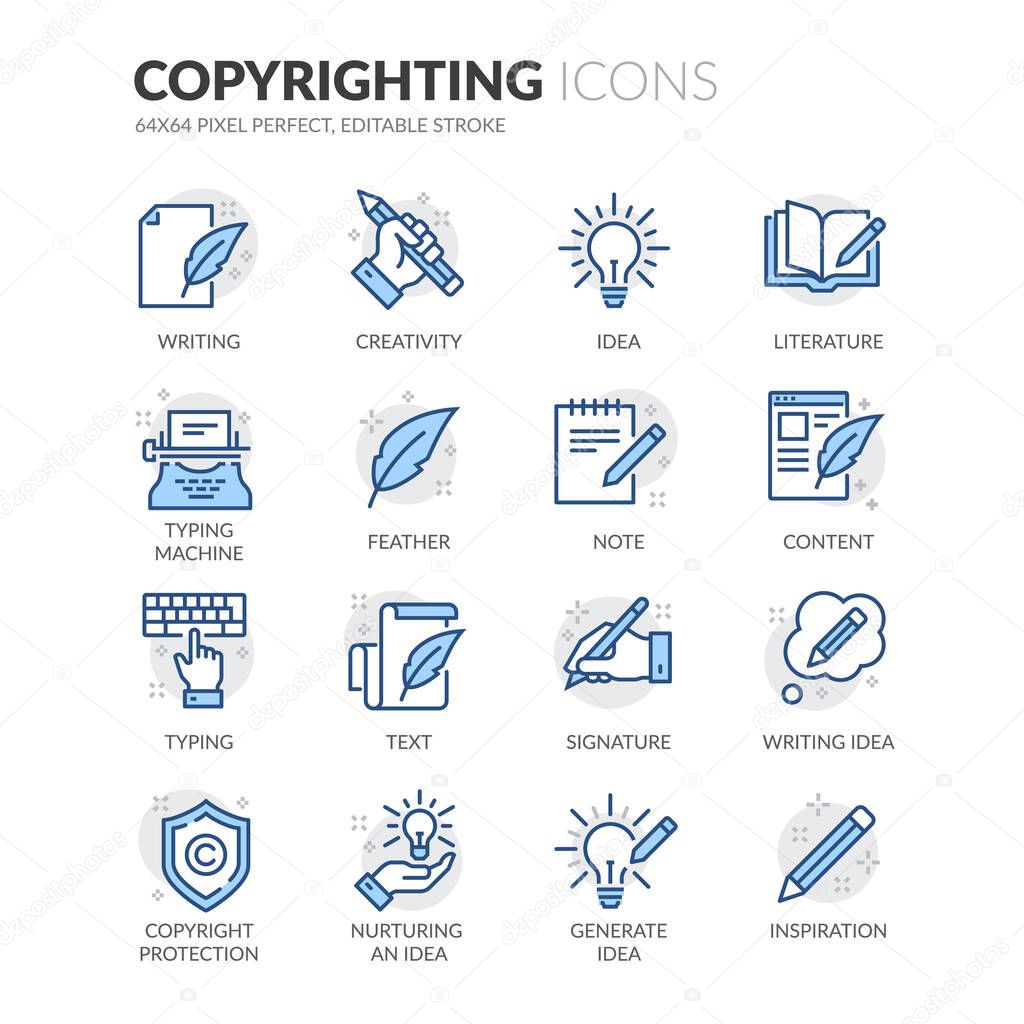 Line Copyrighting Icons