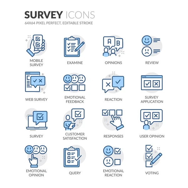 Line Survey Icons — стоковий вектор