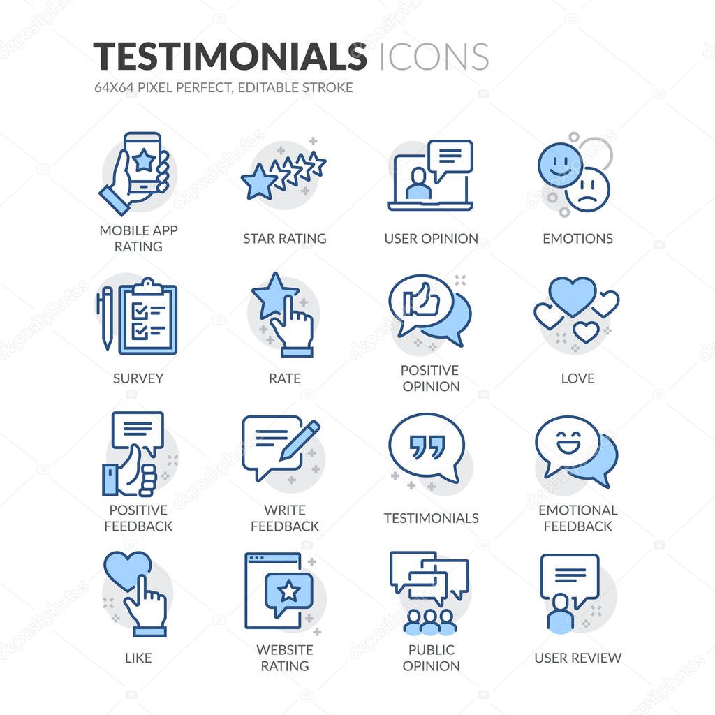 Line Testimonials Icons