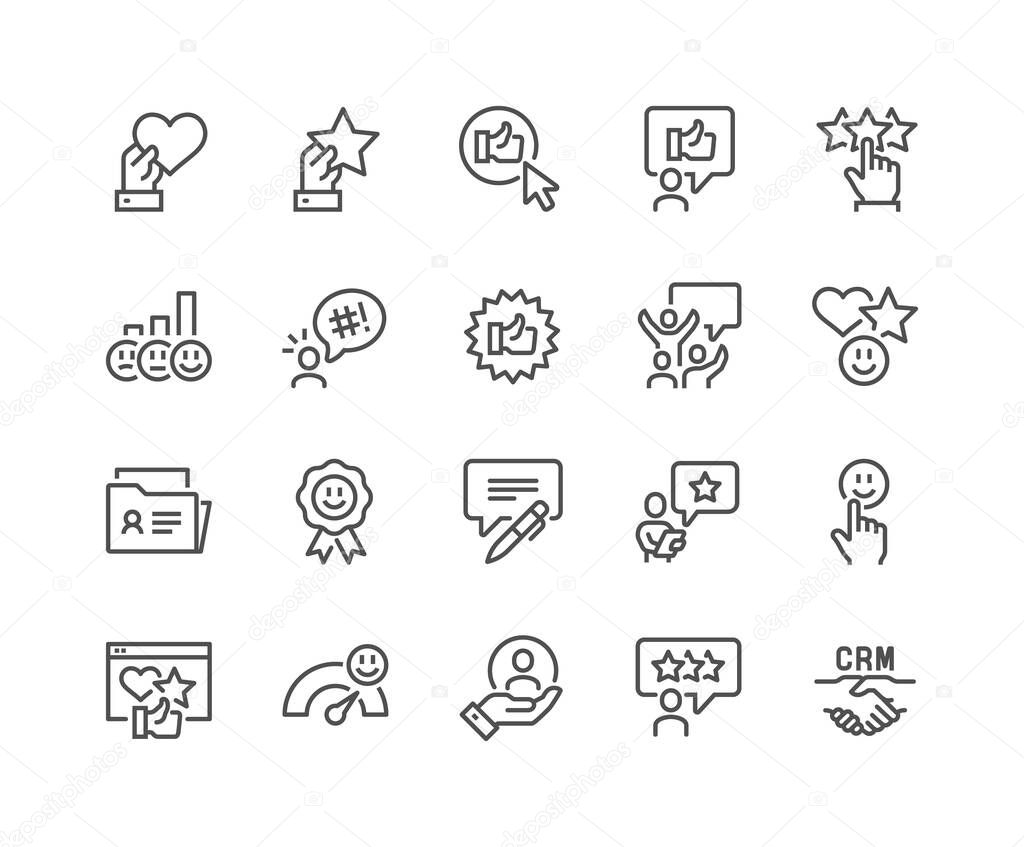 Line Customer Satisfaction Icons
