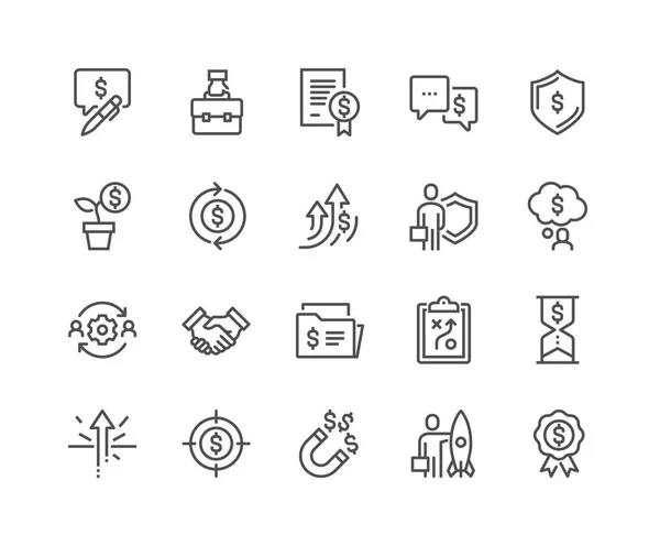 Iconos de negocio de línea — Vector de stock