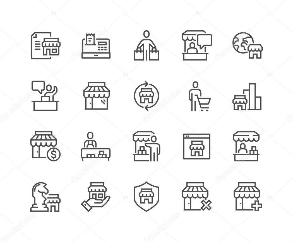 Line Shopping and Market Icons