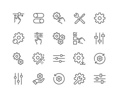 Line Setup and Settings Icons clipart