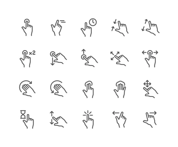 Ikony linii Gesture — Wektor stockowy