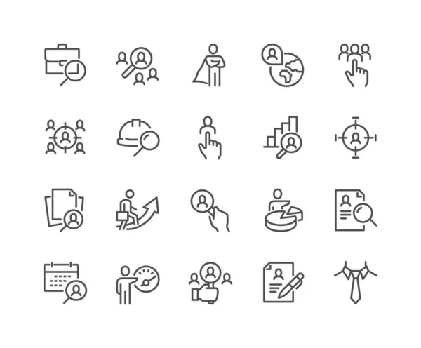 Line Headhunting Icons — Stock Vector