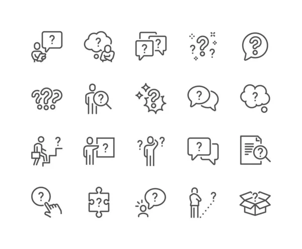 Line Question Icons Royalty Free Stock Illustrations