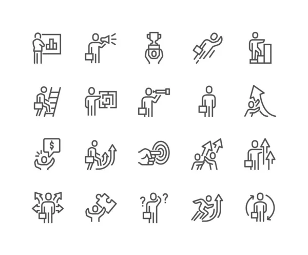 Line Business People Icons Stock Illustration