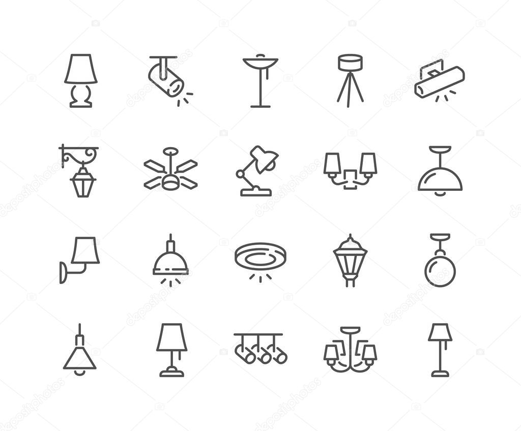 Line Lamps Icons