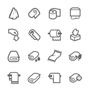 Towels and Napkins Icons clipart