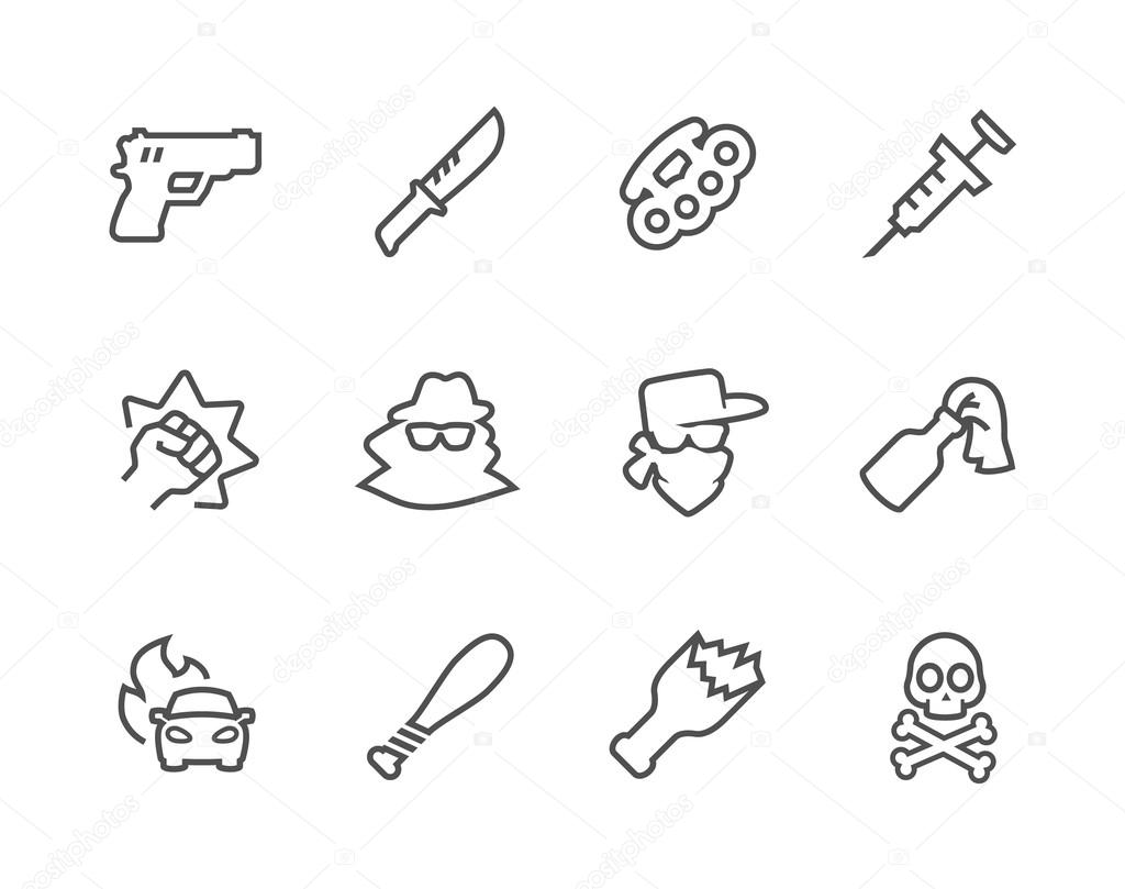 Outline Crime Icons