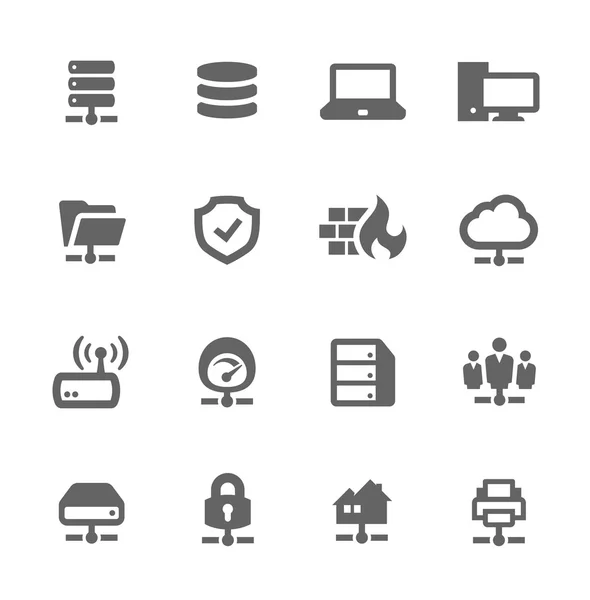 ネットワークとサーバーのアイコン — ストックベクタ