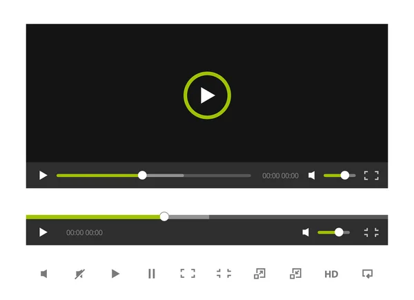 Video přehrávač šablona — Stockový vektor
