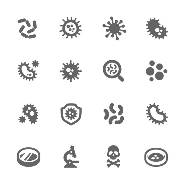 Bacterias Iconos — Vector de stock