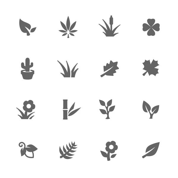 Icônes de plantes simples — Image vectorielle
