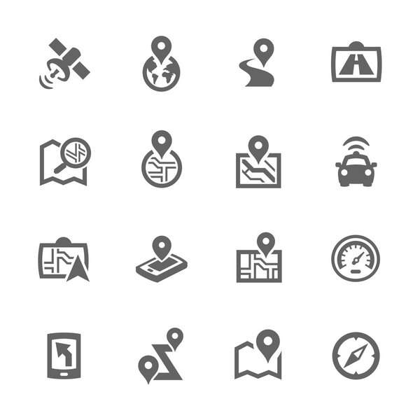 Простые спутниковые навигационные иконки
