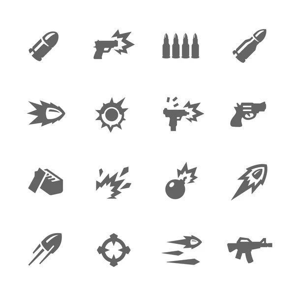 Iconos de armas simples — Vector de stock