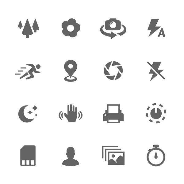 Iconos de modo foto simple . — Archivo Imágenes Vectoriales