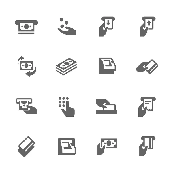 Iconos de ATM simples — Vector de stock